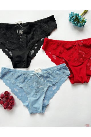 Трусики сліпи з мікрофібри та мережива Annajolly 73173